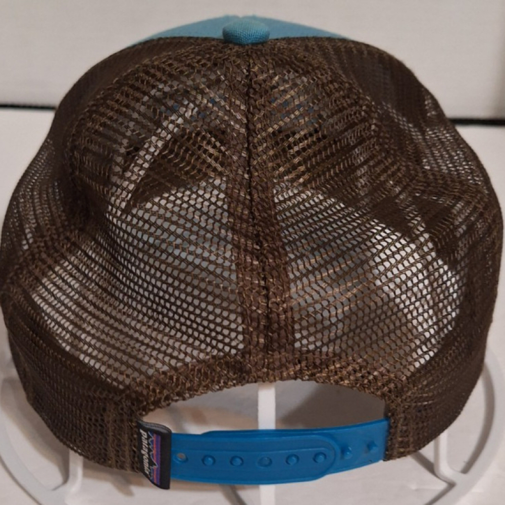 Patagonia Teal Blue SnapBack Mesh Truckers Hat with Patagonia Logo - Picture 6 of 7